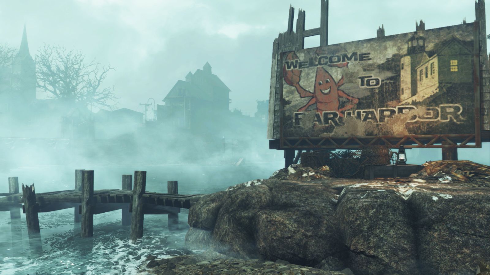 Far Harbor для Fallout 4 Welcome Sign
