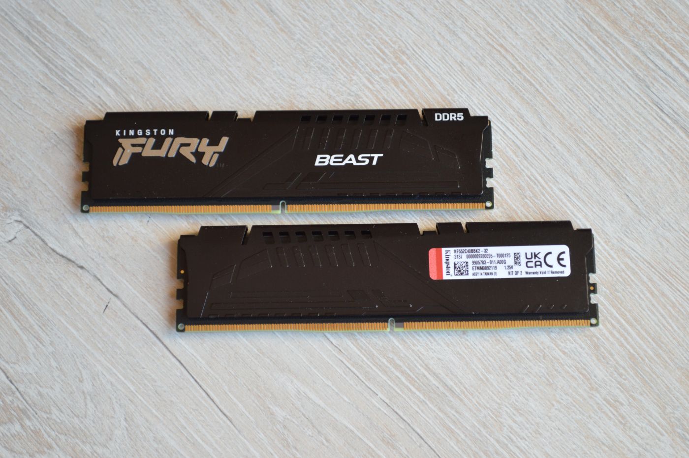 маркировка Kingston Fury Beast DDR5-5200 (2х16 Гбайт)