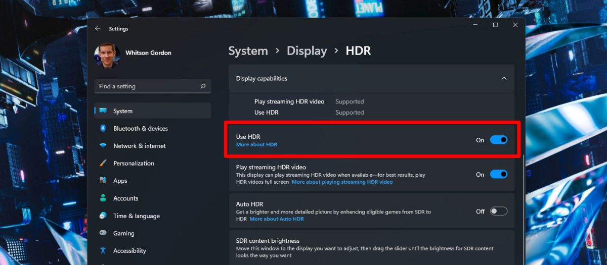 Auto HDR в Windows 11