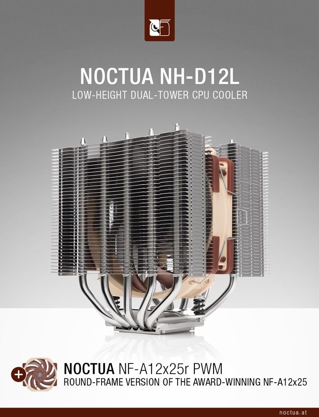 кулер NH-D12L и вентилятор NF-A12x25r