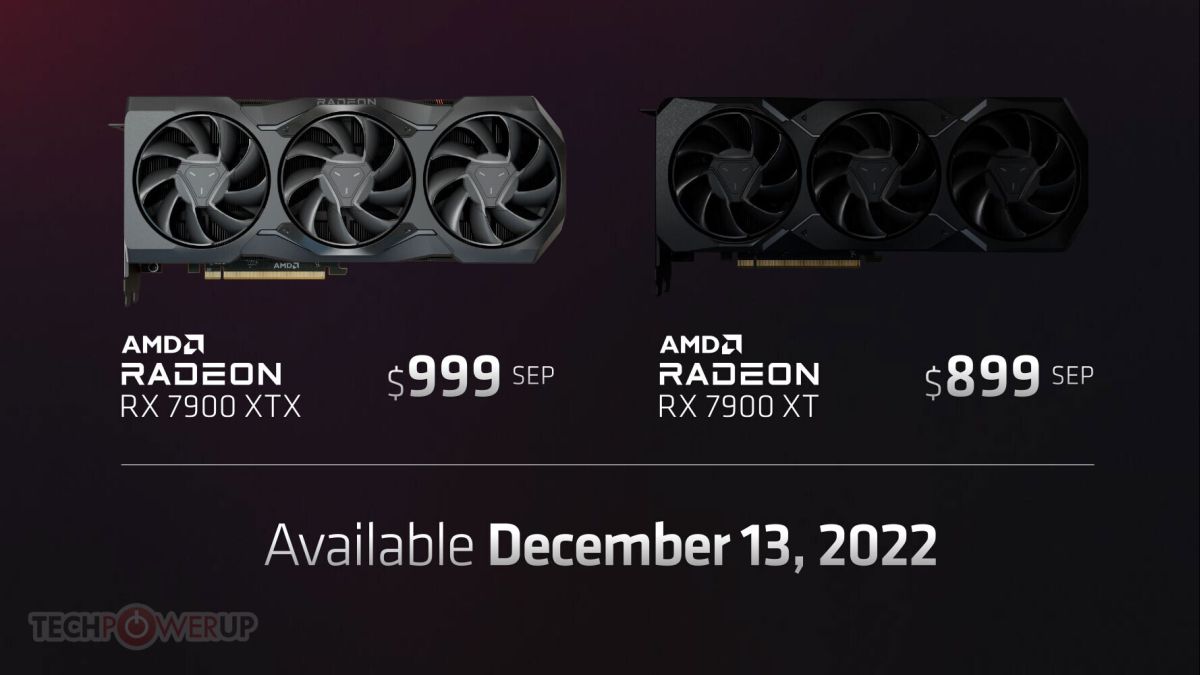 AMD анонсировала видеокарты Radeon RX 7900 XTX (999$) и Radeon RX 7900 XT (899$)