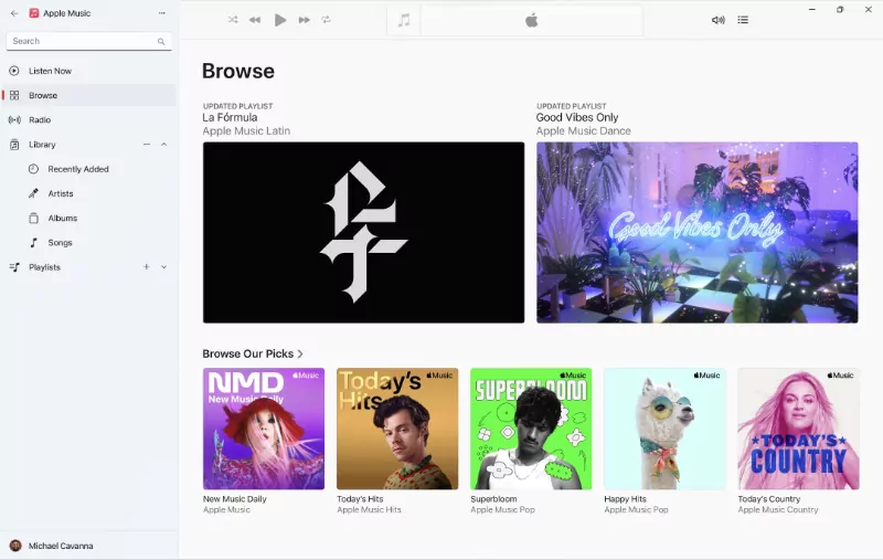 Приложения Apple Music и Apple TV теперь доступны в Windows 11