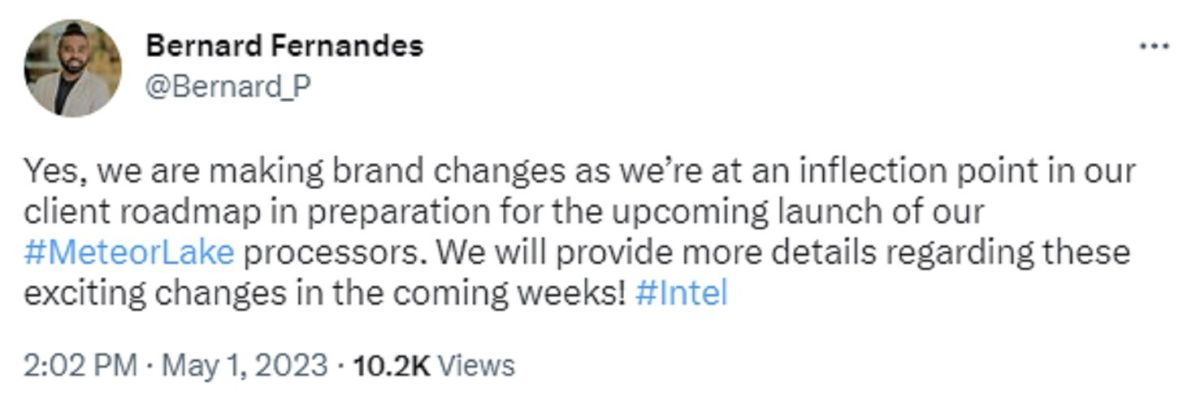 Intel официально заявила, что со следующего года на смену процессорам Core i придут CPU Core Ultra